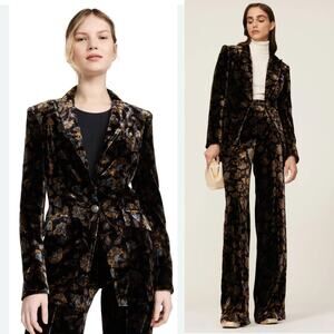 VERONICA BEARD Long & Lean Floral Velvet Dickey Blazer